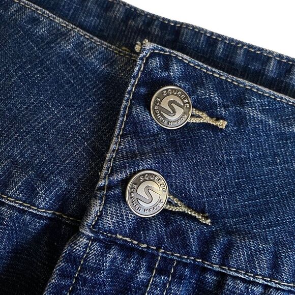 Vintage 90s Squeeze Stephen Hardy Denim Maxi Midi Skirt Deep Side Slits Sz 13/14 - Picture 10 of 13